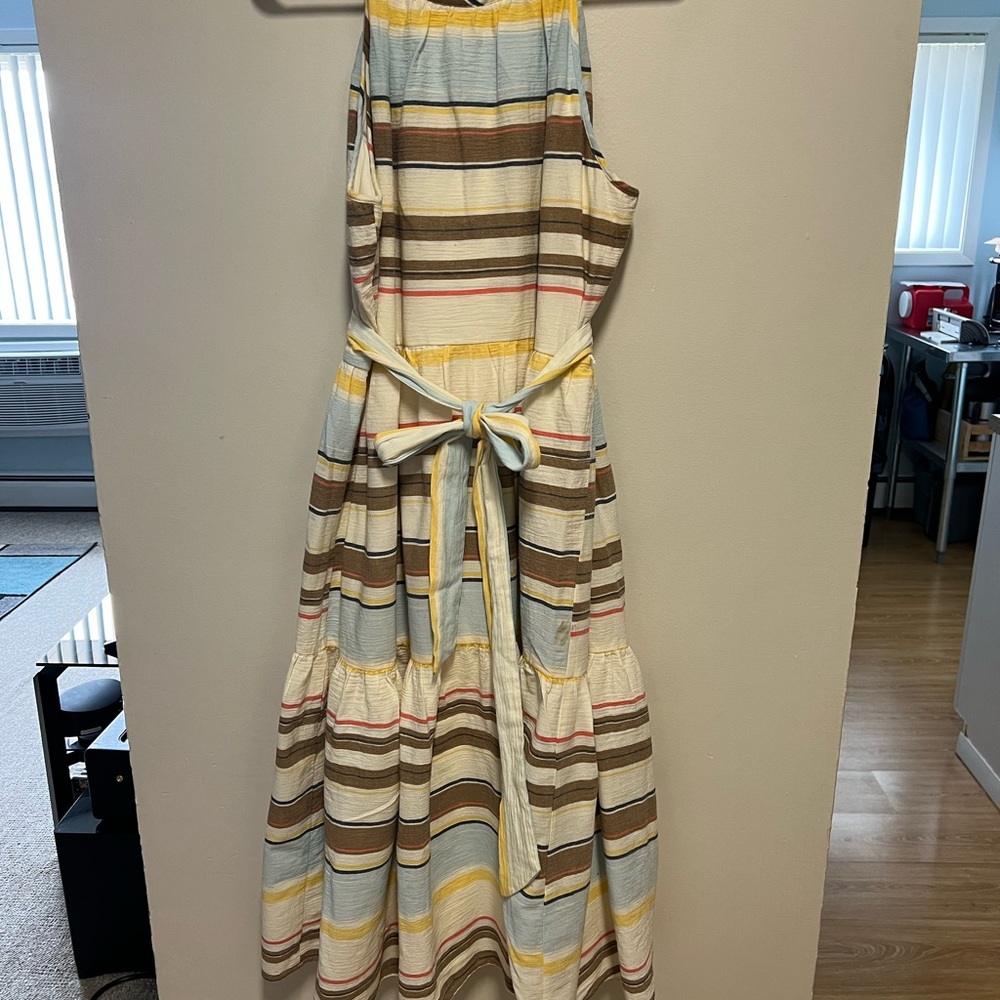 DKNY Striped Multicolor Maxi Dress